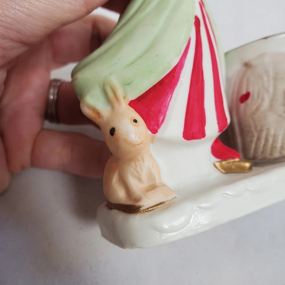 Vintage Jasco Luvkins Christmas Girl Candle Holder